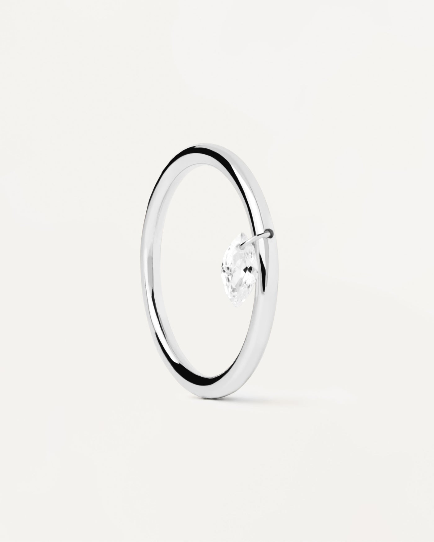 2023 Selection | Rain Solitary Silver Ring. Sterling silver ring with small white zirconia drop pendant. Get the latest arrival from PDPAOLA. Place your order safely and get this Best Seller. Free Shipping.