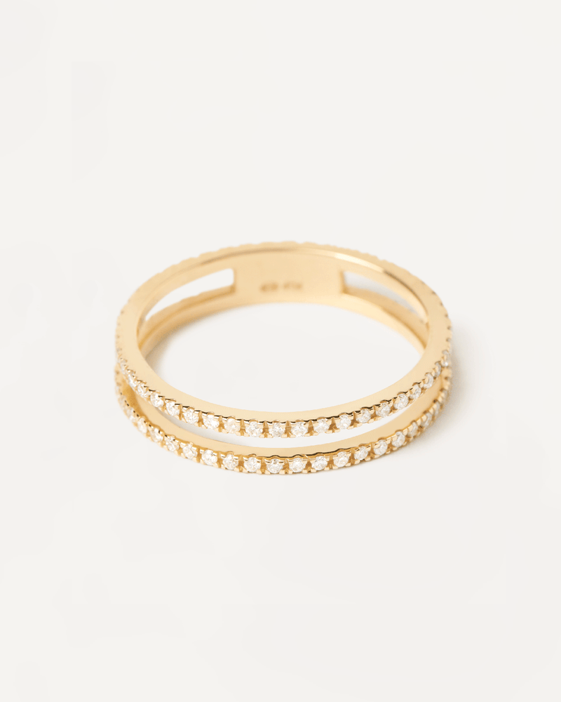 Diamonds and gold Eternity Dual Ring - 
  
    18K Gold
  
