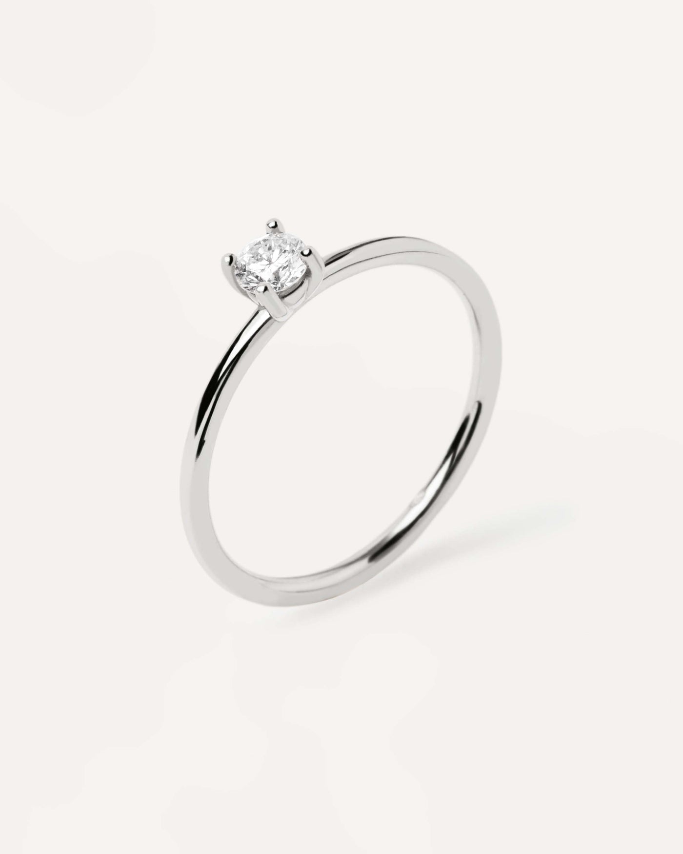 2023 Selection | Diamonds and White Gold Solitaire Medium Ring. 18K white gold Solitaire ring set with a 0.20 carat diamond. Get the latest arrival from PDPAOLA. Place your order safely and get this Best Seller. Free Shipping.