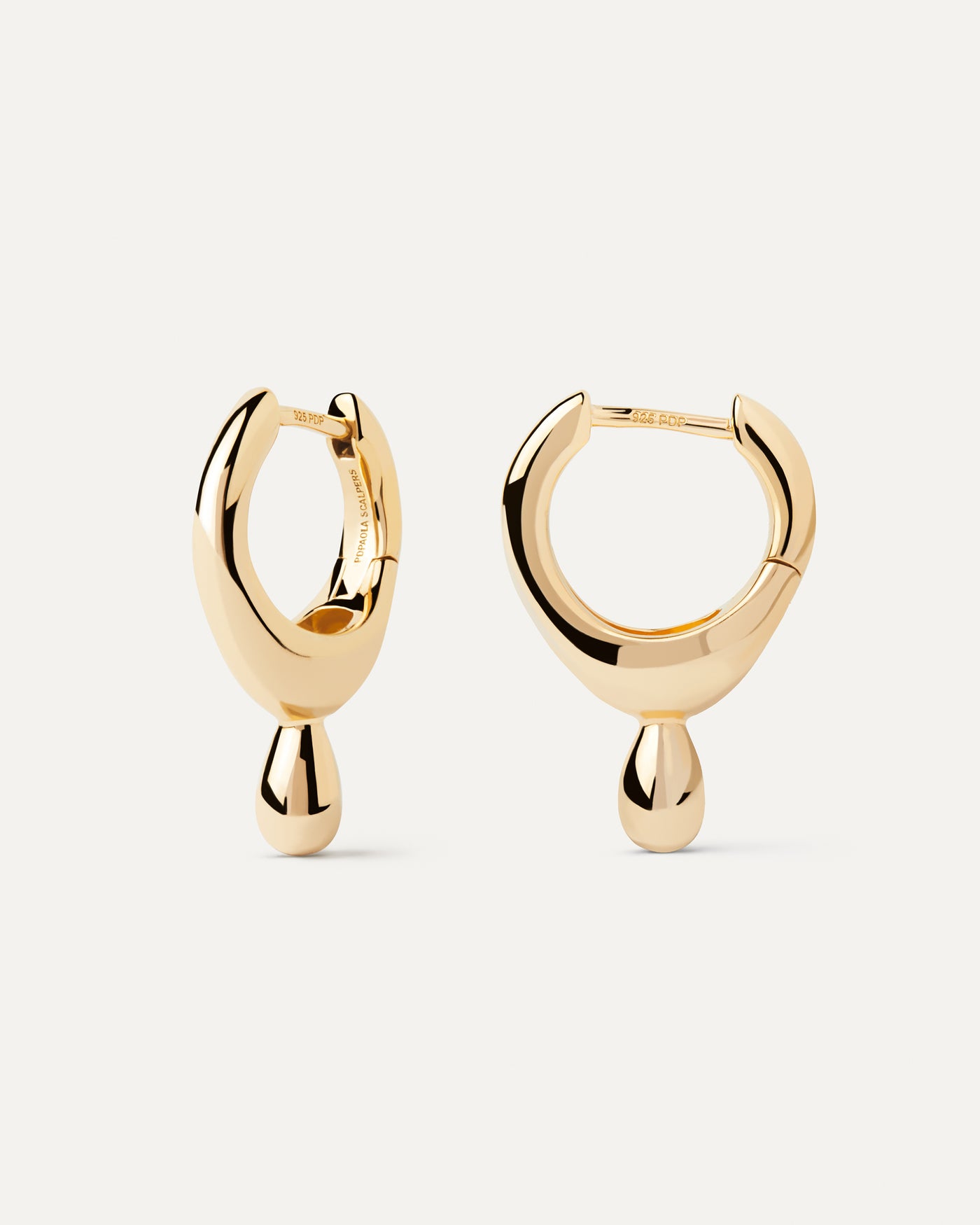2023 Selection | Lava Hoops. Gold-plated fluid shape hoop earrings with a drop pendant. Get the latest arrival from PDPAOLA. Place your order safely and get this Best Seller. Free Shipping.
