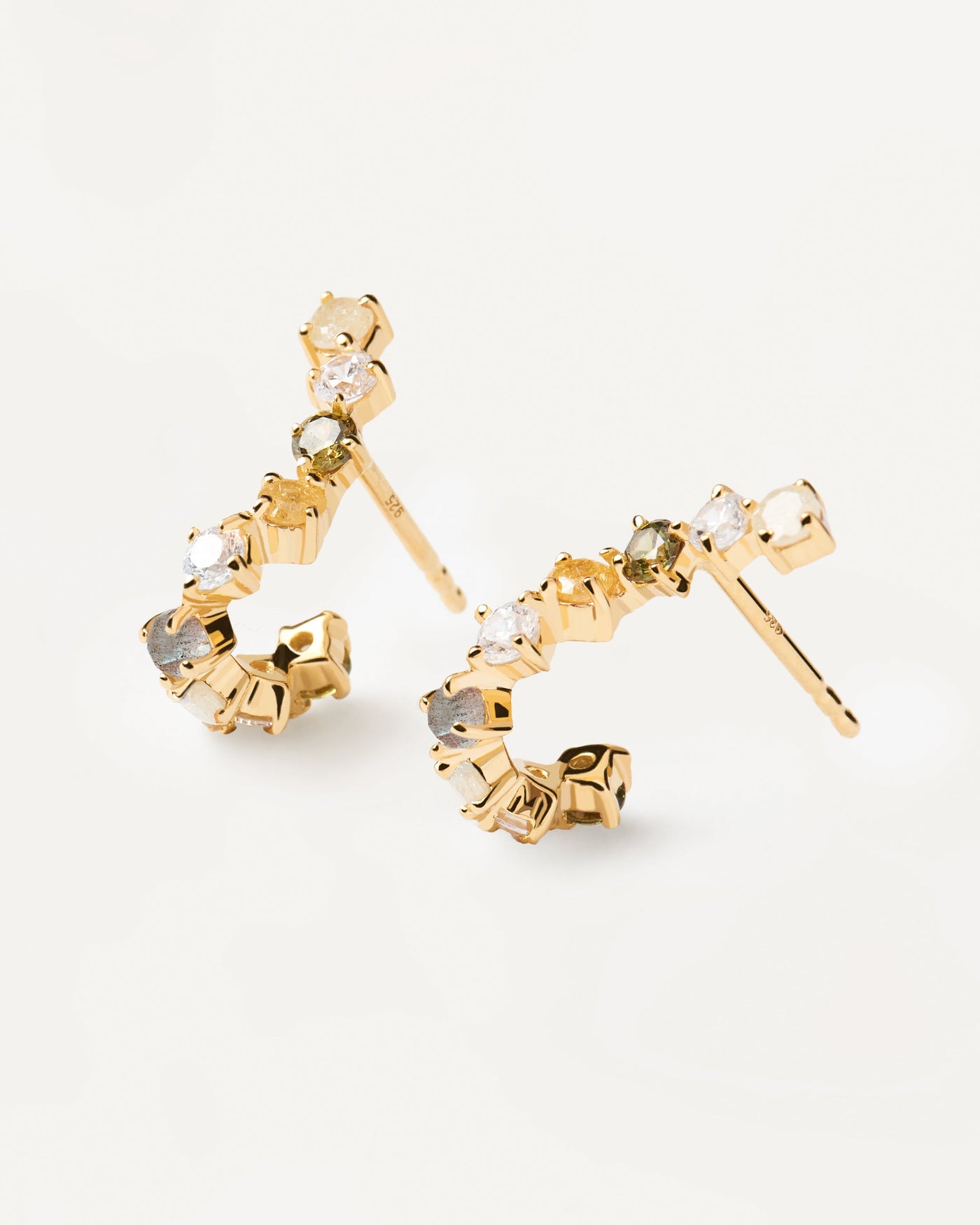 2023 Selection | Tuscany Earrings. Gold-plated wavy huggie earrings with zirconias. Get the latest arrival from PDPAOLA. Place your order safely and get this Best Seller. Free Shipping.