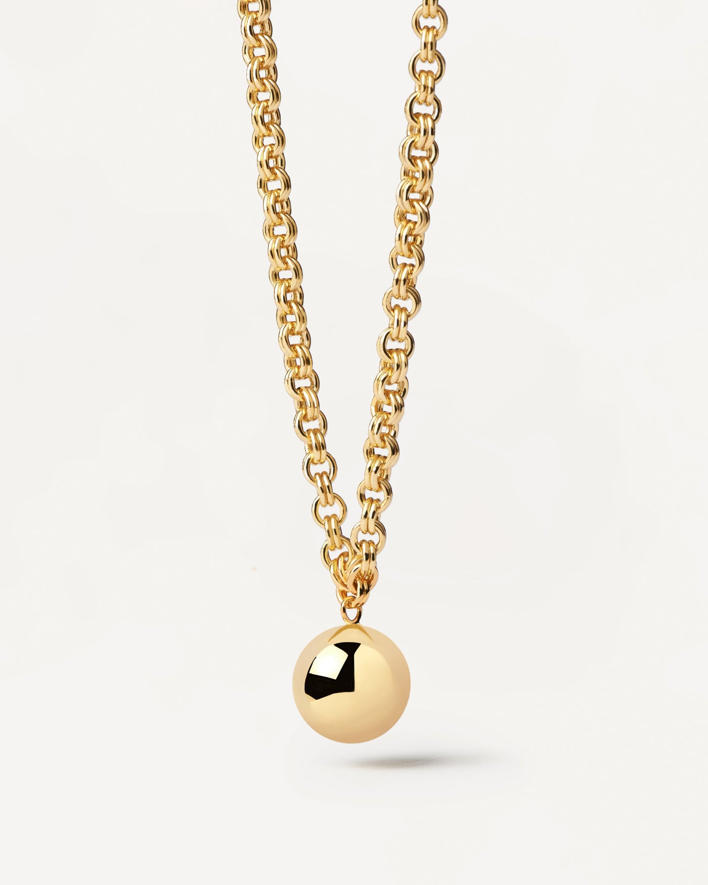 2023 Selection | Super Future Necklace. Gold-plated silver chain necklace with a hanging ball pendant. Get the latest arrival from PDPAOLA. Place your order safely and get this Best Seller. Free Shipping.