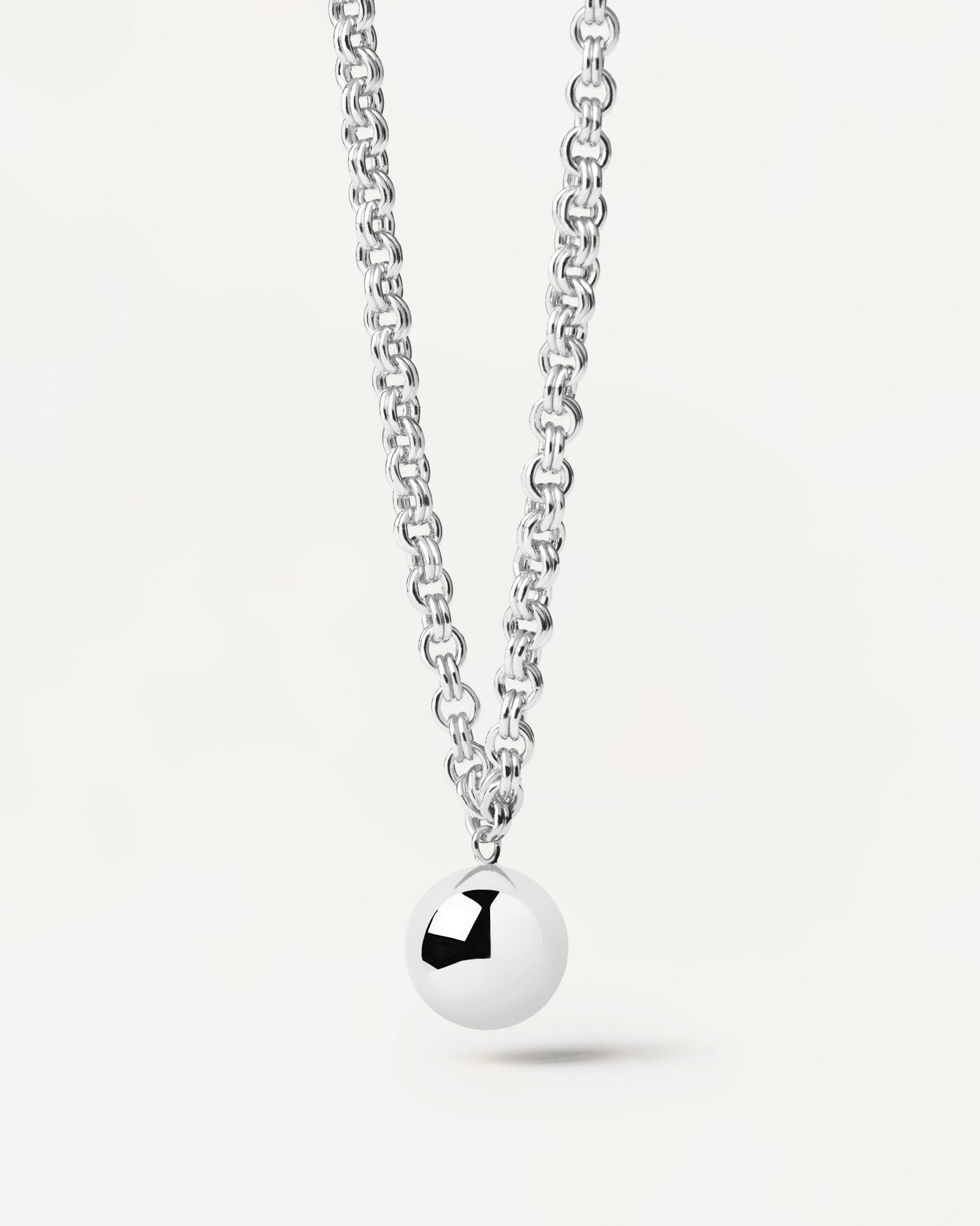 2023 Selection | Super Future Silver Necklace. Sterling Silver chain necklace with a hanging ball pendant. Get the latest arrival from PDPAOLA. Place your order safely and get this Best Seller. Free Shipping.