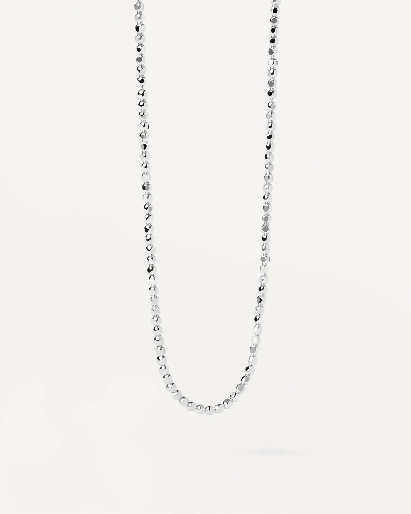 2023 Selection | Marina Silver Chain Necklace. Sterling silver necklace with asymetric bead links. Get the latest arrival from PDPAOLA. Place your order safely and get this Best Seller. Free Shipping.