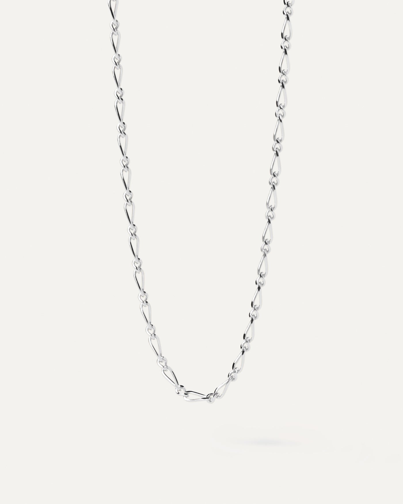 2023 Selection | Adele Silver Chain Necklace. Sleek silver chain necklace with intertwined asymmetric links. Get the latest arrival from PDPAOLA. Place your order safely and get this Best Seller. Free Shipping.