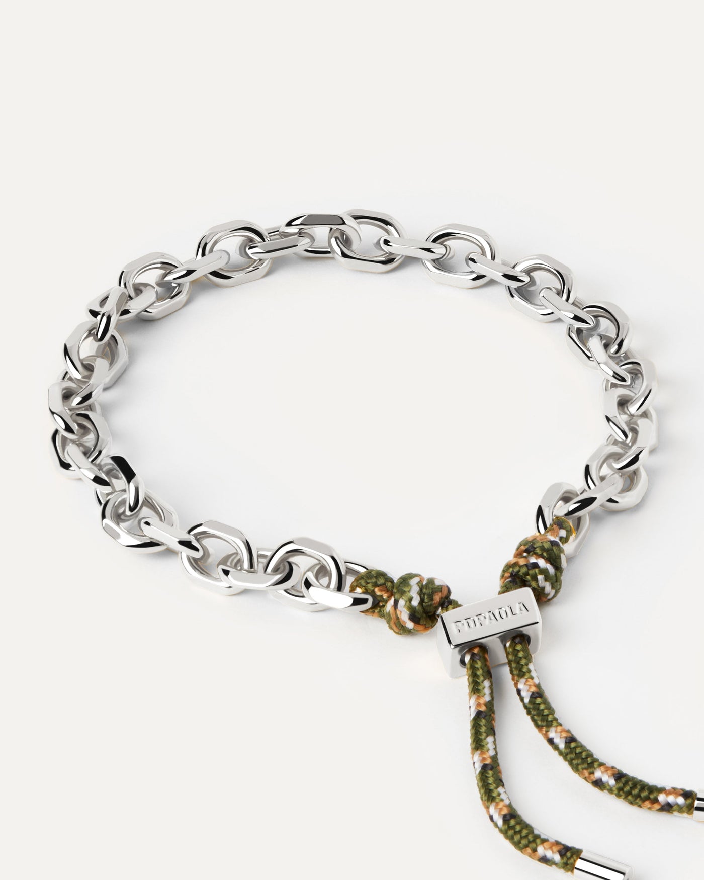 2023 Selection | Cottage Essential Rope and Chain Silver Bracelet. Silver chain bracelet with an orange rope adjustable sliding clasp. Get the latest arrival from PDPAOLA. Place your order safely and get this Best Seller. Free Shipping.