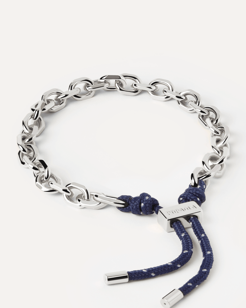 Midnight Essential Rope and Chain Bracelet - 
  
    Brass / Rhodium silver plating
  
