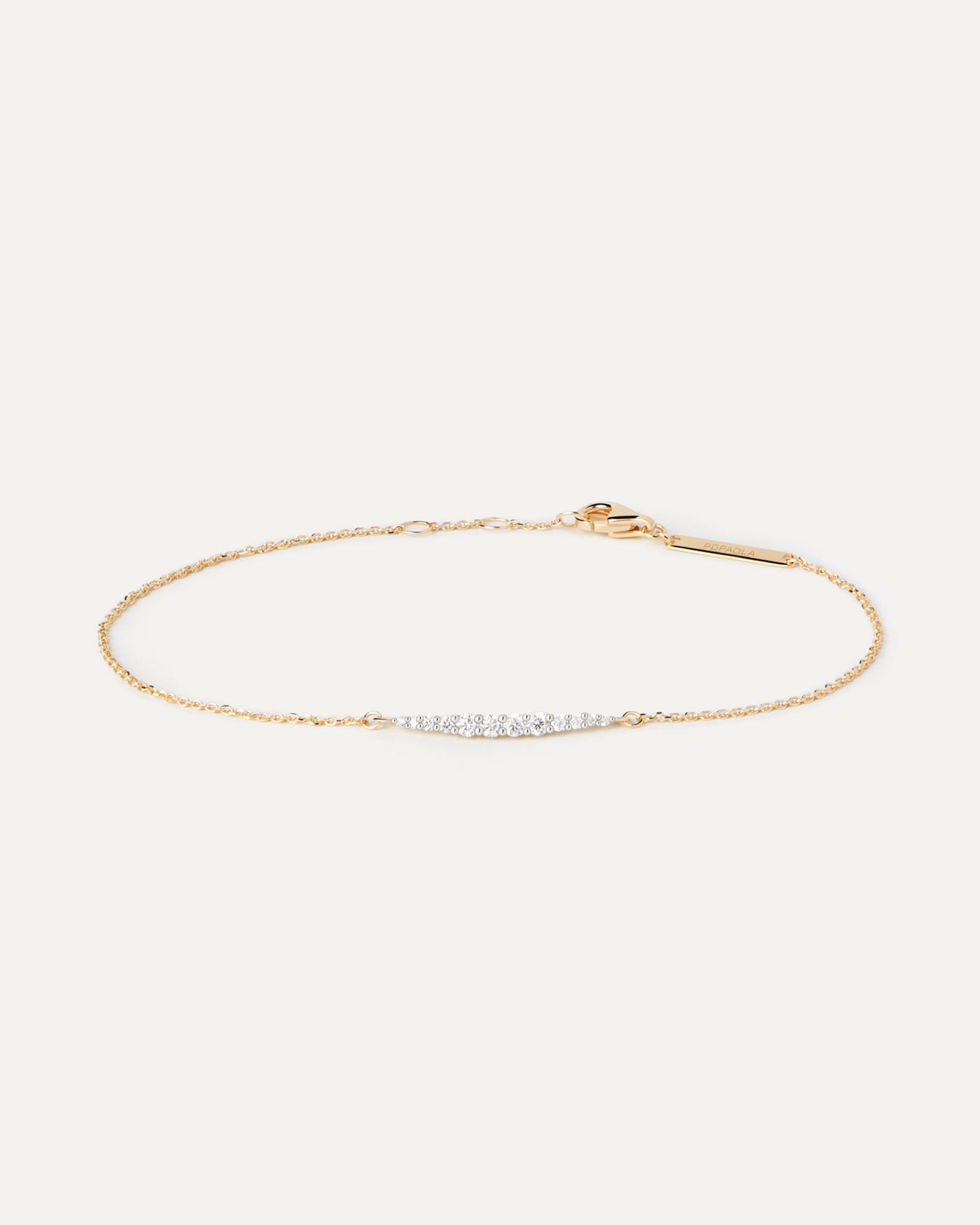 2024 Selection | Diamonds And Gold Kate Bracelet. Solid yellow gold bracelet with a 12-pavé diamond motiv of 0.17 carats. Get the latest arrival from PDPAOLA. Place your order safely and get this Best Seller. Free Shipping.