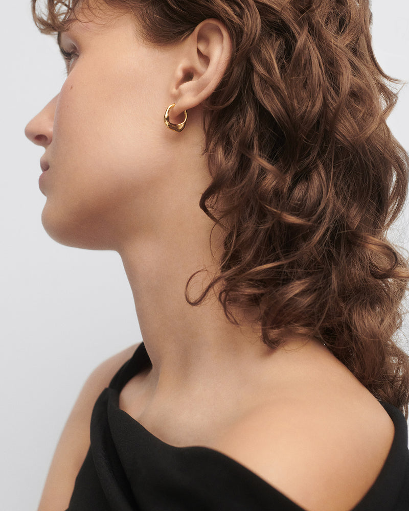 Mini Magma hoops - 
  
    Sterling Silver / 18K Gold plating
  

