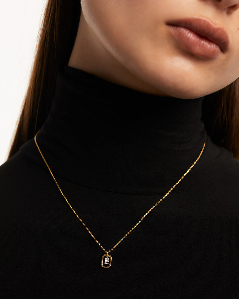 Mini Letter E Necklace - 
  
    Sterling Silver / 18K Gold plating
  
