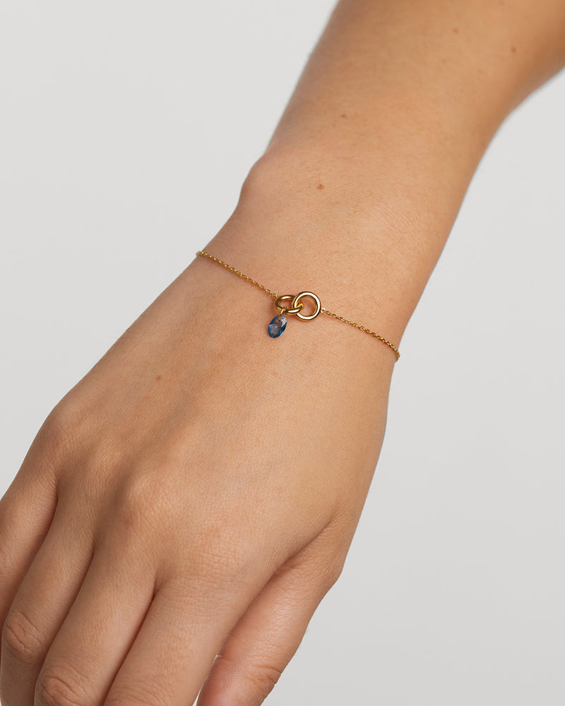 Bracelet Lily bleu - 
  
    Argent massif / Placage Or 18 Ct
  
