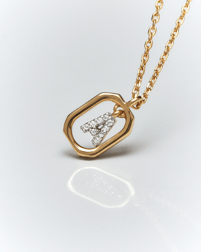 Mini Letter A Necklace - 
  
    Sterling Silver / 18K Gold plating
  
