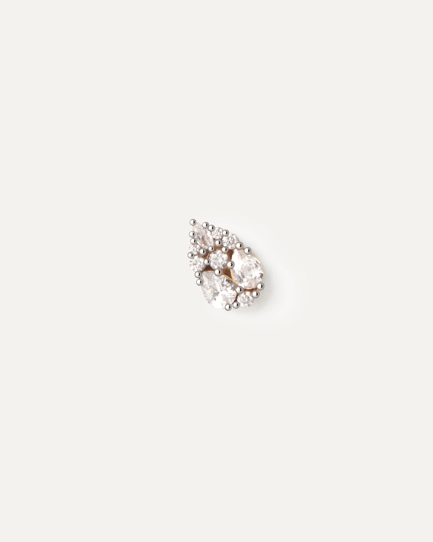 2023 Selection | Vanilla Single Earring. Gold-plated stud earring set with pear shape white zirconia multi-stone cluster. Get the latest arrival from PDPAOLA. Place your order safely and get this Best Seller. Free Shipping.