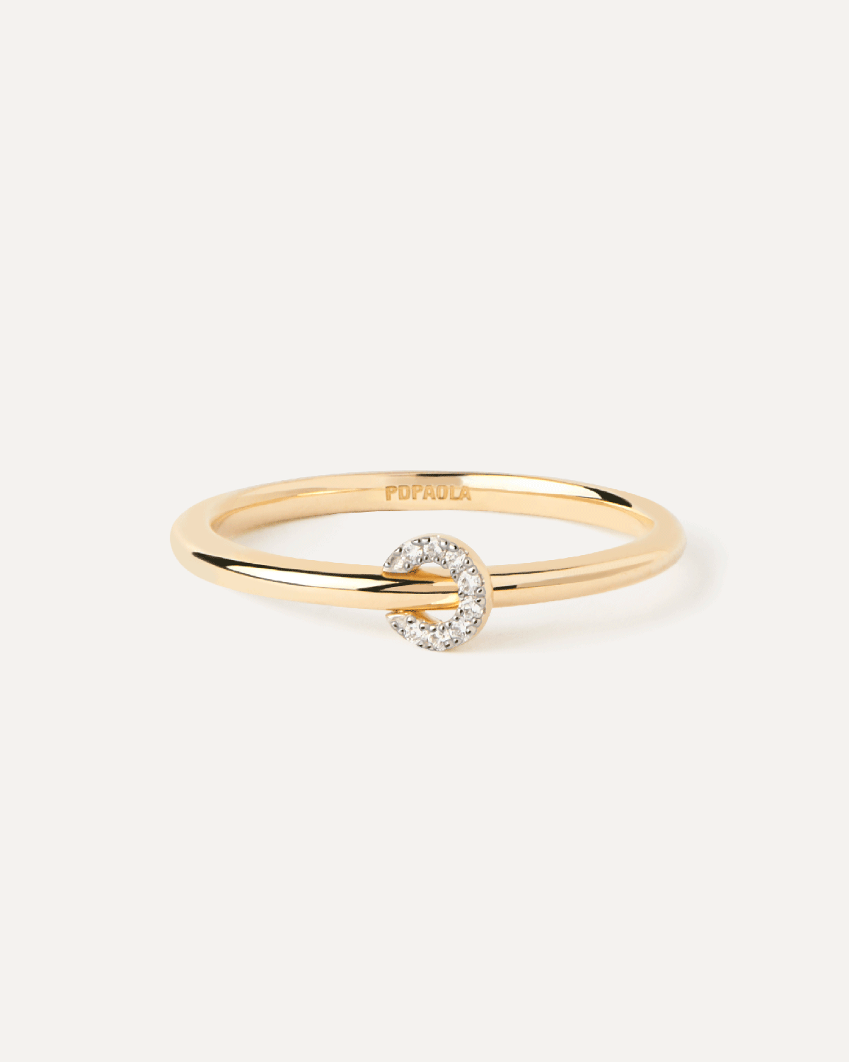 Diamonds and gold Loop ring. Solid yellow gold ring topped with a swinging circle set with lab-grown diamonds . Get the latest arrival from PDPAOLA. Place your order safely and get this Best Seller.