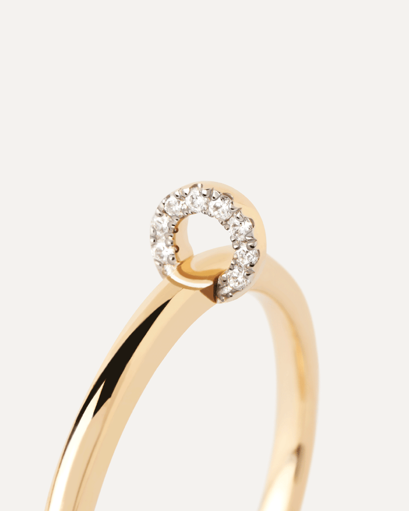 Diamonds and gold Loop ring - 
  
    18K Gold
  
