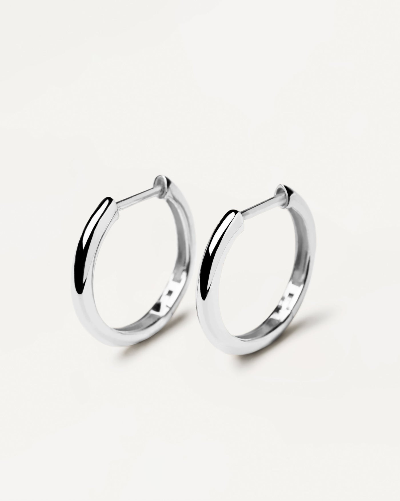 2024 Selection | White Gold Bold Medium Hoops. Plain solid white gold hoops made of recycled gold. Get the latest arrival from PDPAOLA. Place your order safely and get this Best Seller. Free Shipping.