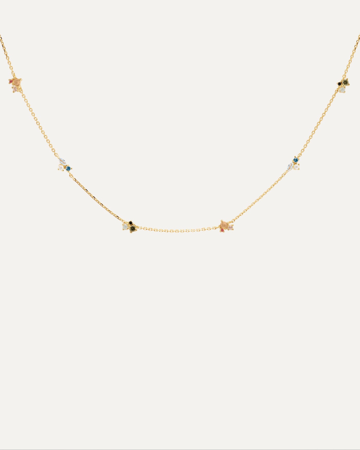 2023 Selection | La Palette Necklace. Colorful zirconia stones set in multiple combinations on a 18k gold plated silver chain. Get the latest arrival from PDPAOLA. Place your order safely and get this Best Seller. Free Shipping.