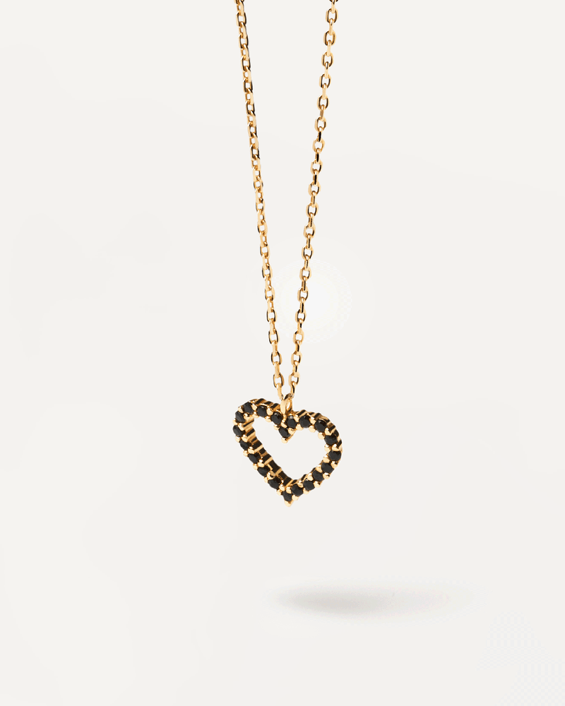Black Heart Necklace - 
  
    Sterling Silver / 18K Gold plating
  
