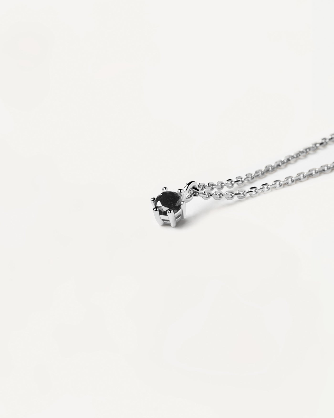 2024 Selection | Black Solitary Necklace Silver. Single link necklace in sterling silver with a black zirconia on prongs. Get the latest arrival from PDPAOLA. Place your order safely and get this Best Seller. Free Shipping.