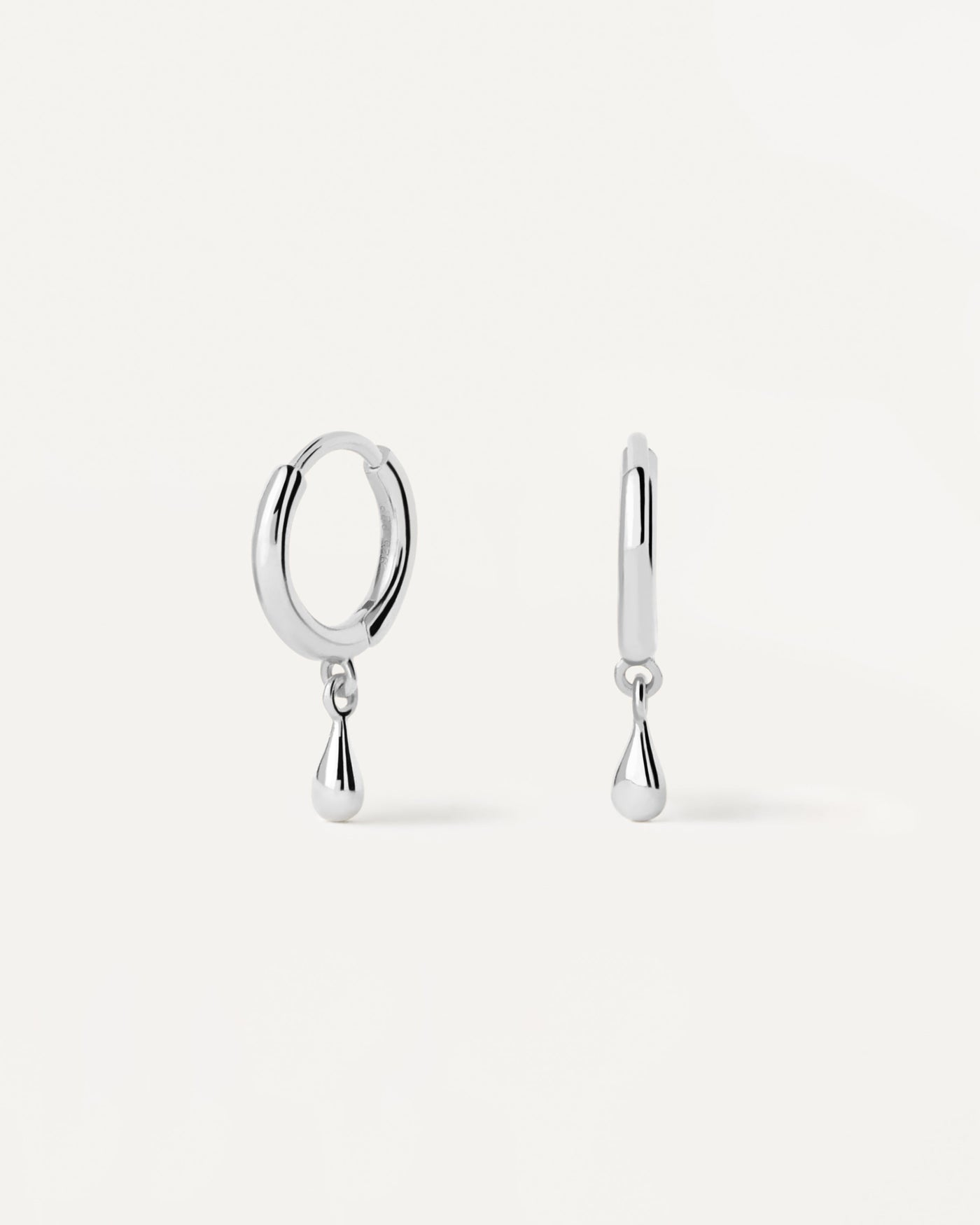 Teardrop silver single hoop Earring - 
  
    Sterling Silver
  
