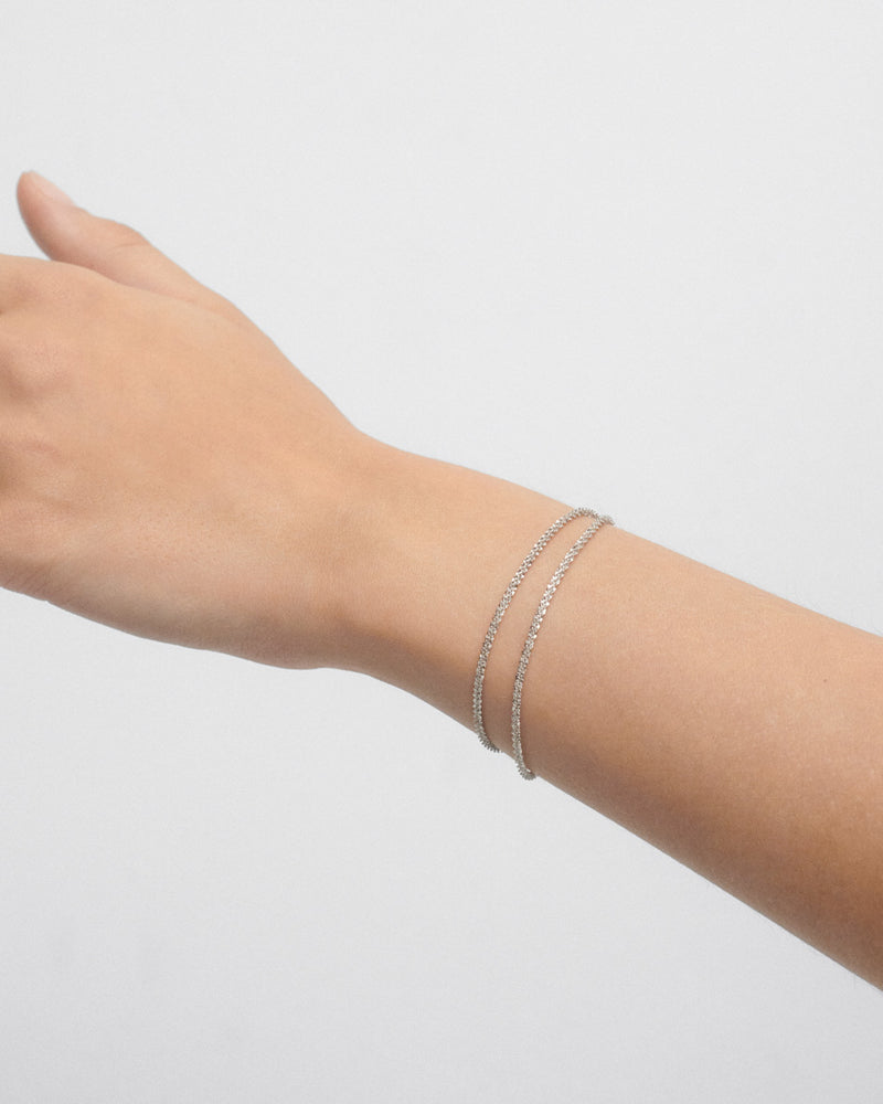 Double sparkle silver chain bracelet - 
  
    Sterling Silver
  
