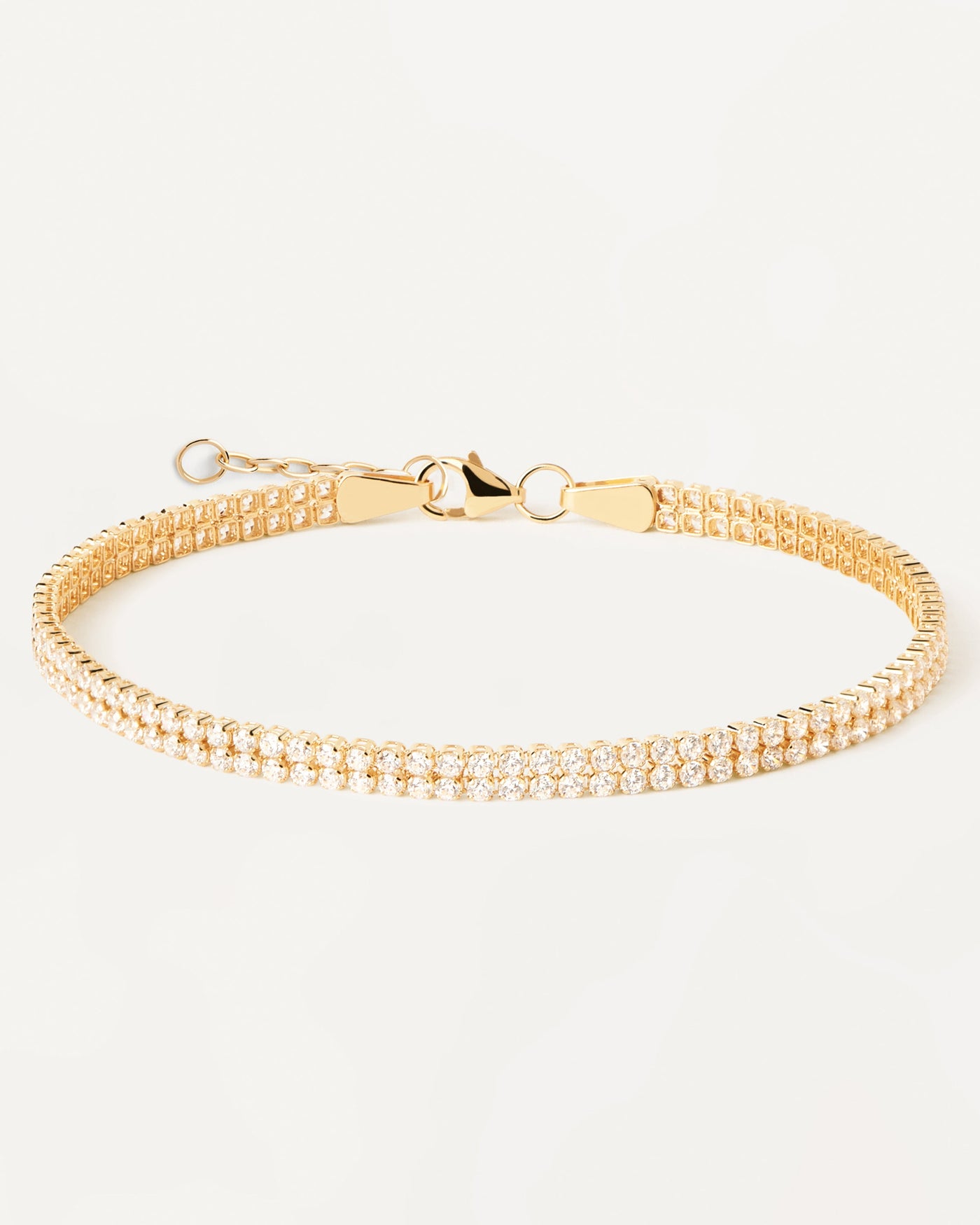 2023 Selection | Diamonds and Gold Double Tennis Bracelet. Yellow gold chain bracelet with double tennis links and lab-grown diamonds. Get the latest arrival from PDPAOLA. Place your order safely and get this Best Seller. Free Shipping.