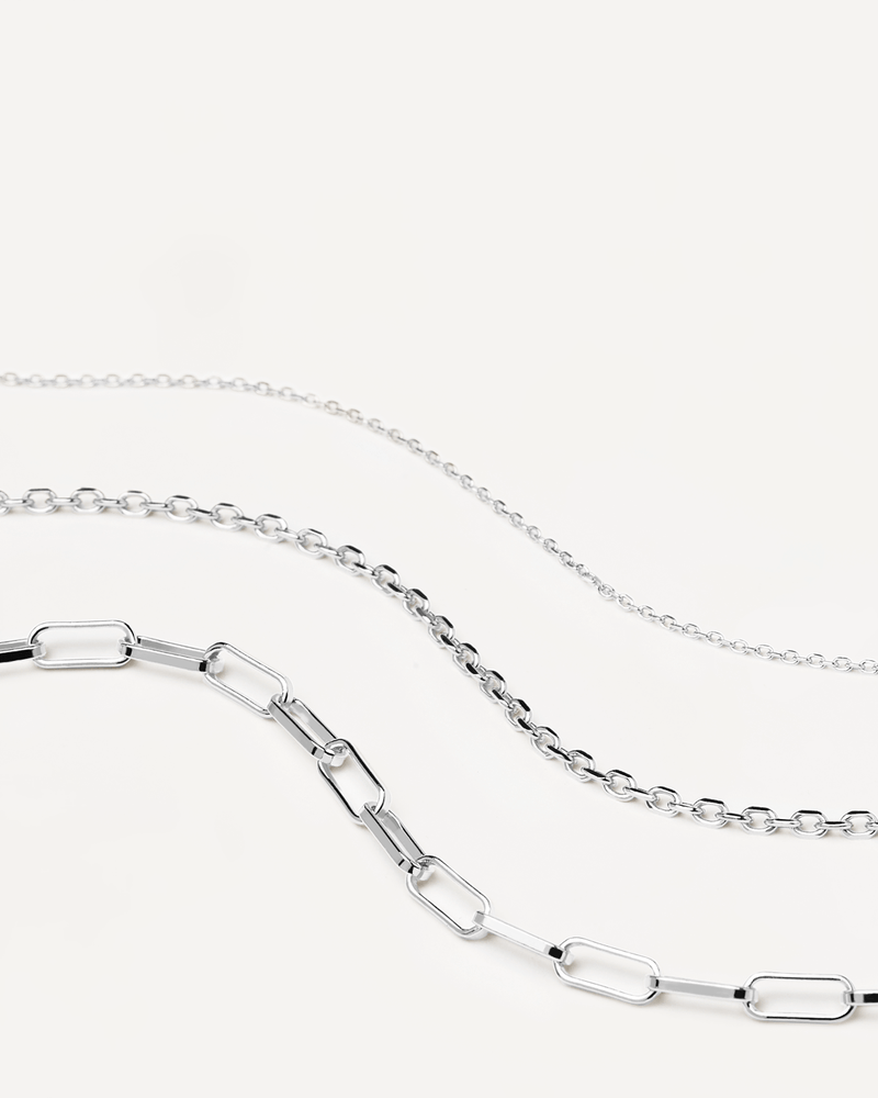 GRID Essential Silver Necklaces Set - 
  
