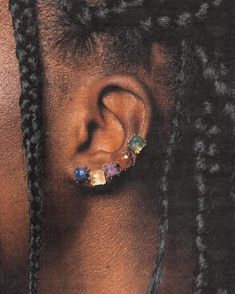 Gemstone Ear Piercing Jewelry PDPAOLA