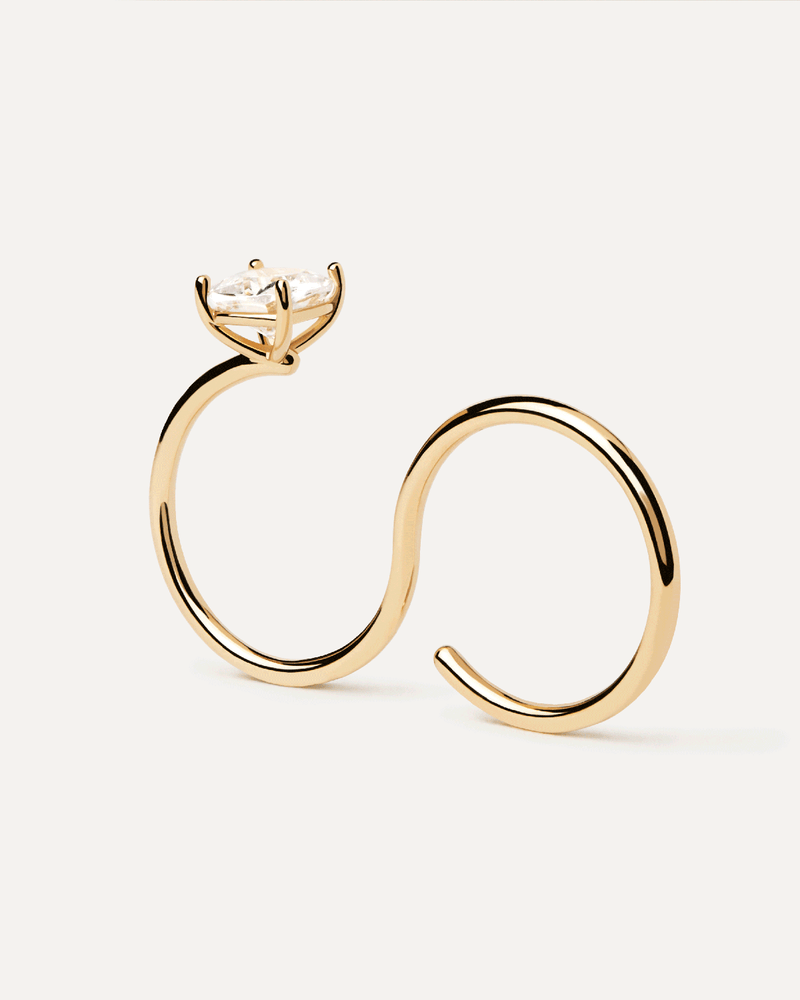 Sofia Two Finger Ring - 
  
    Sterling Silver / 18K Gold plating
  
