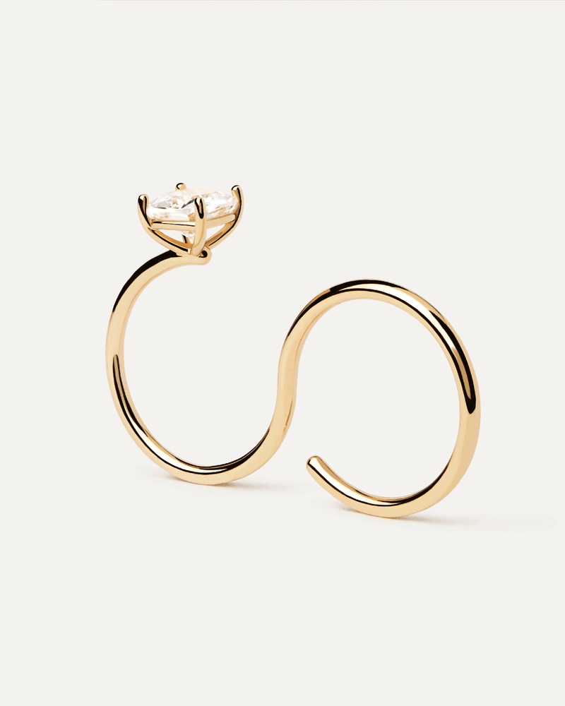 Sofia Zwei-Finger-Ring - 
  
    Sterling Silber / 18K Goldplattierung
  
