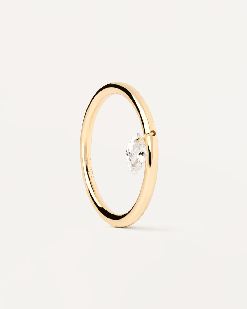 Anello Solitario Rain - 
  
    Argento sterling / Placcatura in Oro 18K
  
