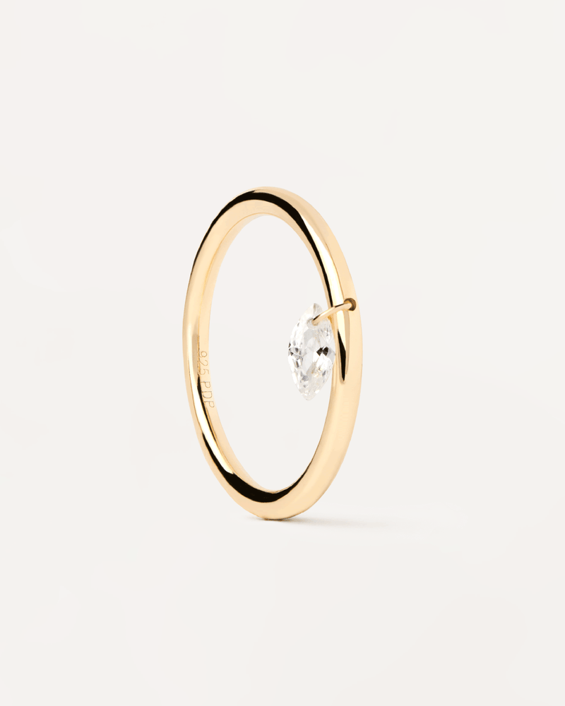 Rain Solitary Ring - 
  
    Sterling Silver / 18K Gold plating
  
