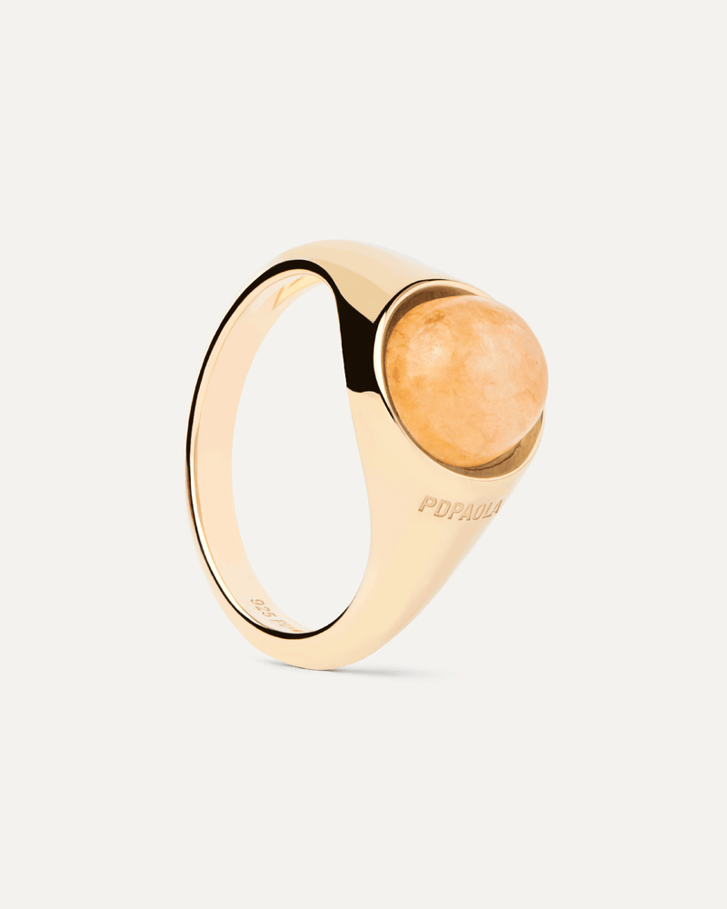 Yellow Aventurine Moon Ring - 
  
    Sterling Silver / 18K Gold plating
  
