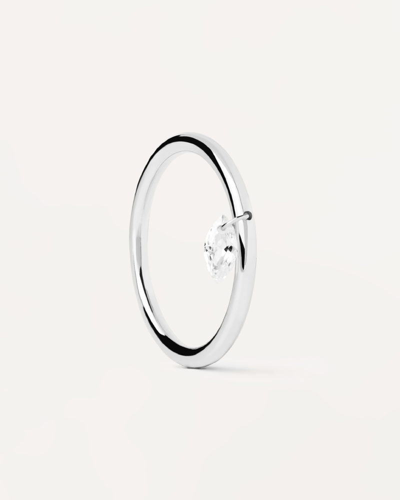 Rain Solitary Silver Ring - 
  
    Sterling Silver
  
