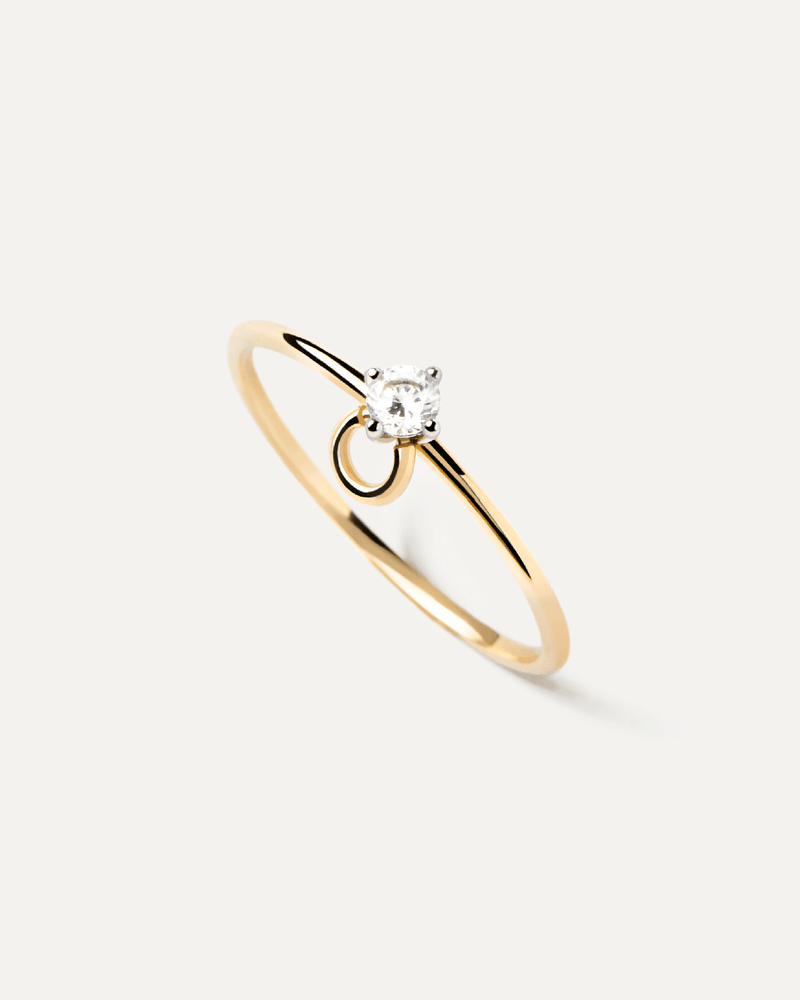 Diamond And Gold Ari Solitary Ring - 
  
    18K Gold
  
