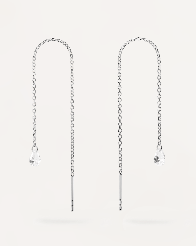 Boucles d'oreilles pendantes en argent Waterfall - 
  
    Argent massif
  
