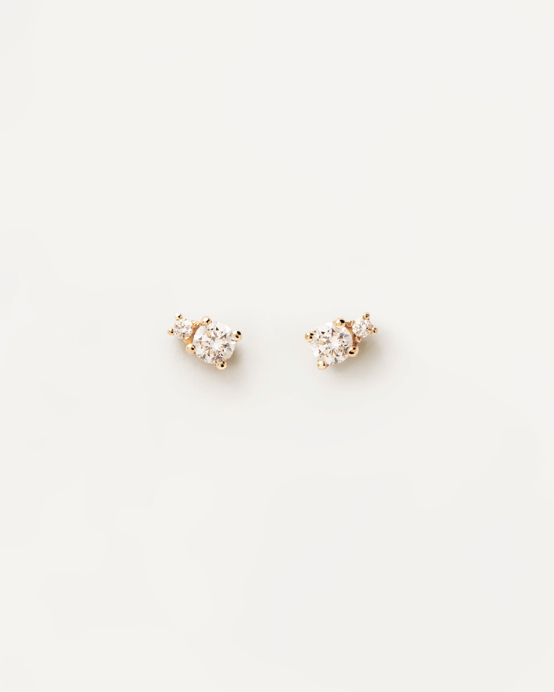 Pendientes de Diamantes y oro Solitaire Duo - 
  
    Oro 18K
  
