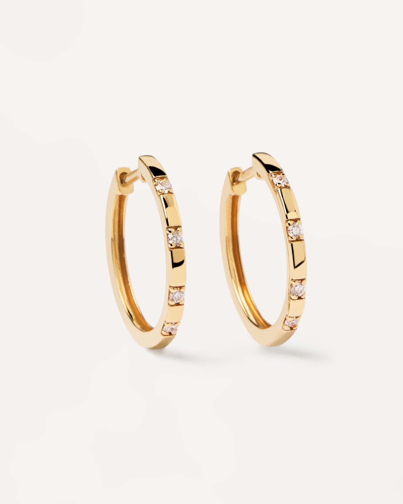 2024 Selection | Diamonds and Gold Frosty Hoops. Solid yellow gold hoop earrings set with lab-grown diamonds of 0.12 carats in total. Get the latest arrival from PDPAOLA. Place your order safely and get this Best Seller. Free Shipping.
