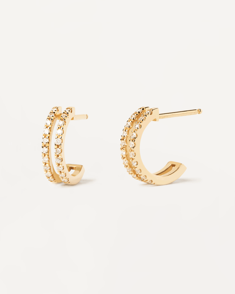 Diamonds And Gold Dual Hoops - 
  
    18K Gold
  
