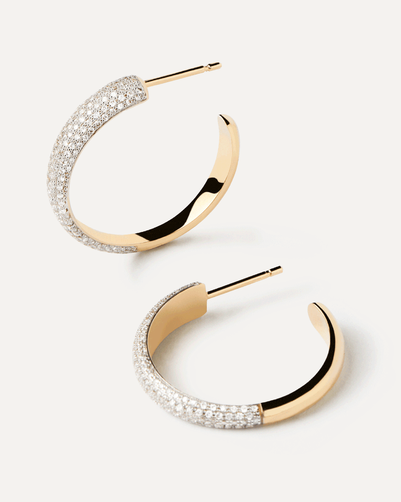 Diamonds and Gold Soho Hoops - 
  
    18K Gold
  
