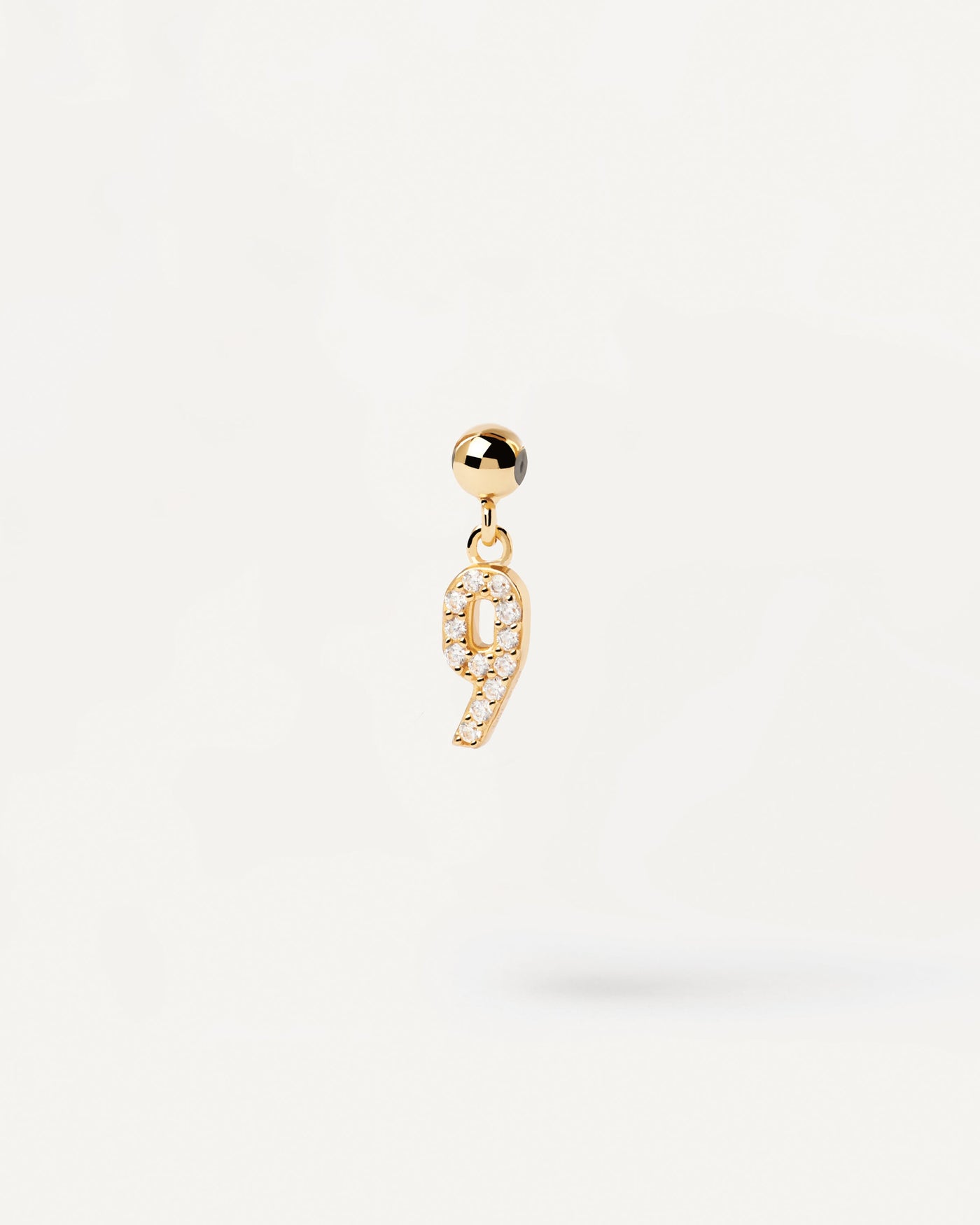 2023 Selection | Number 9 Charm. Gold-plated silver 9 number for Charm necklace or bracelet with white zirconia. Get the latest arrival from PDPAOLA. Place your order safely and get this Best Seller. Free Shipping.