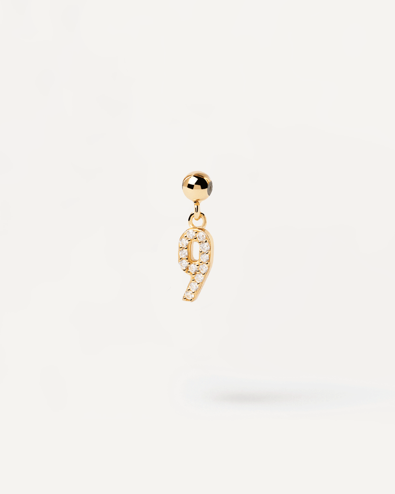 Charm Numero 9 - 
  
    Argento sterling / Placcatura in Oro 18K
  
