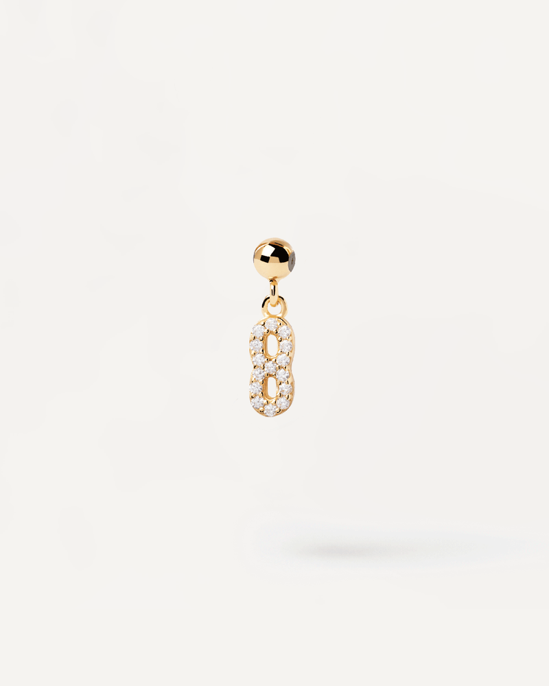 Number 8 Charm - 
  
    Sterling Silver / 18K Gold plating
  
