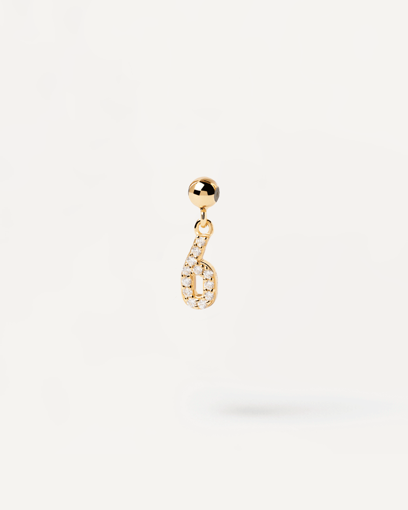 Charm Numero 6 - 
  
    Argento sterling / Placcatura in Oro 18K
  
