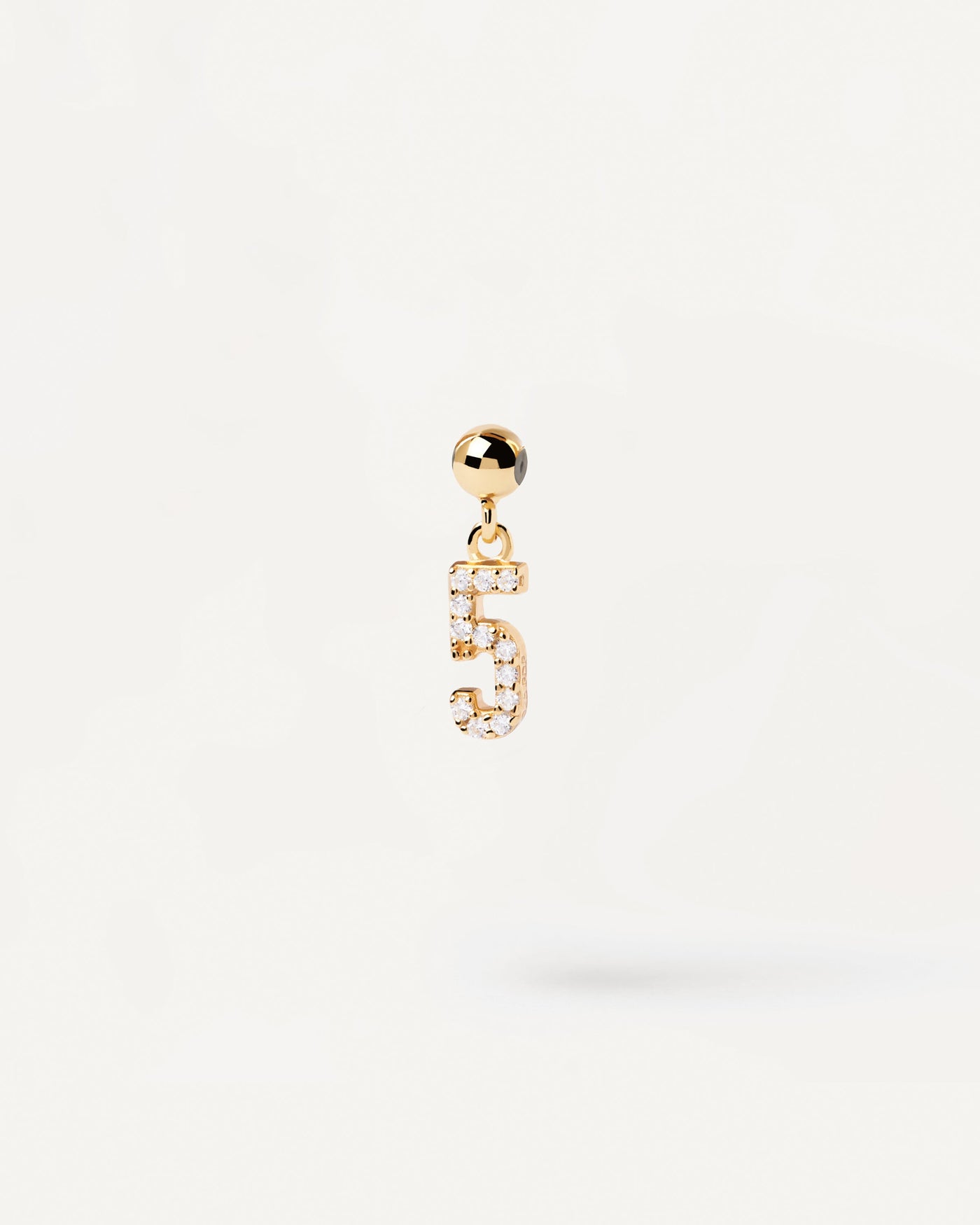 Number 5 Charm 
  
    Sterling Silver / 18K Gold plating
  
