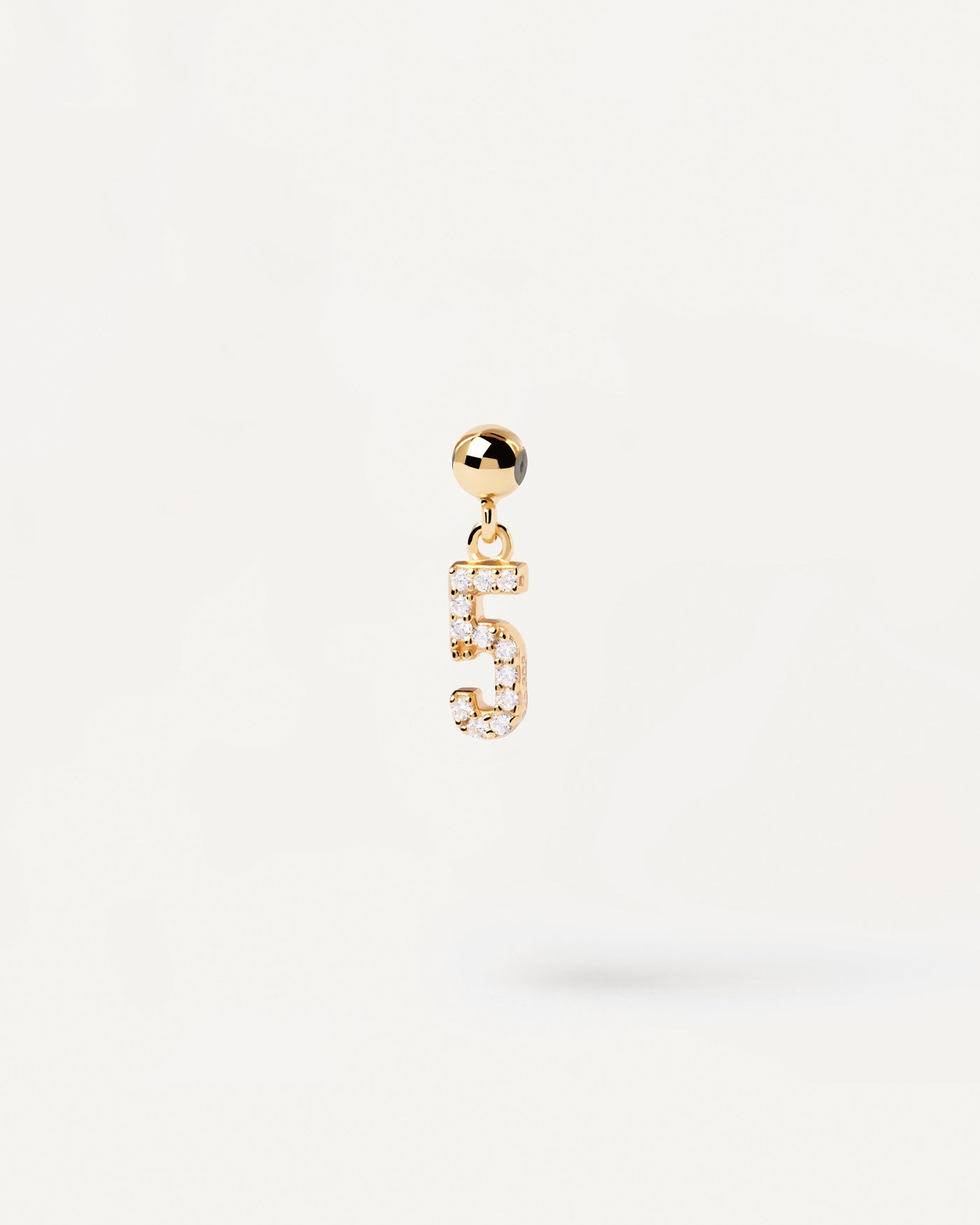 2023 Selection | Number 5 Charm. Gold-plated silver 5 number for Charm necklace or bracelet with white zirconia. Get the latest arrival from PDPAOLA. Place your order safely and get this Best Seller. Free Shipping.