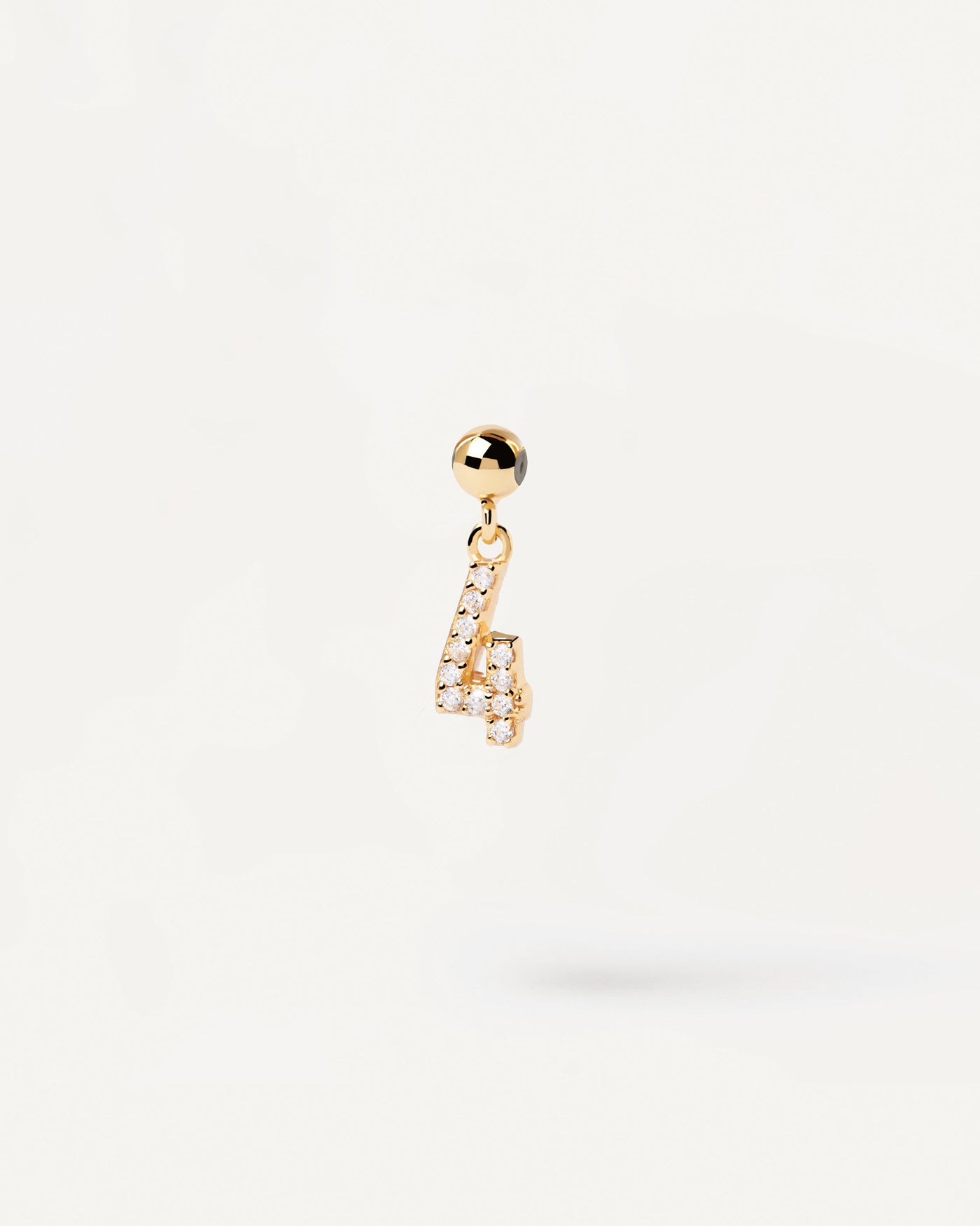 2023 Selection | Number 4 Charm. Gold-plated silver 4 number for Charm necklace or bracelet with white zirconia. Get the latest arrival from PDPAOLA. Place your order safely and get this Best Seller. Free Shipping.
