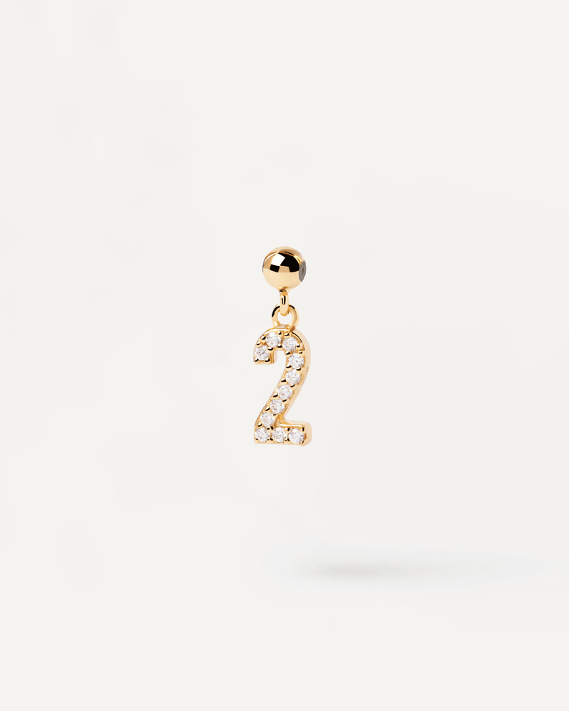 Number 2 Charm - 
  
    Sterling Silver / 18K Gold plating
  
