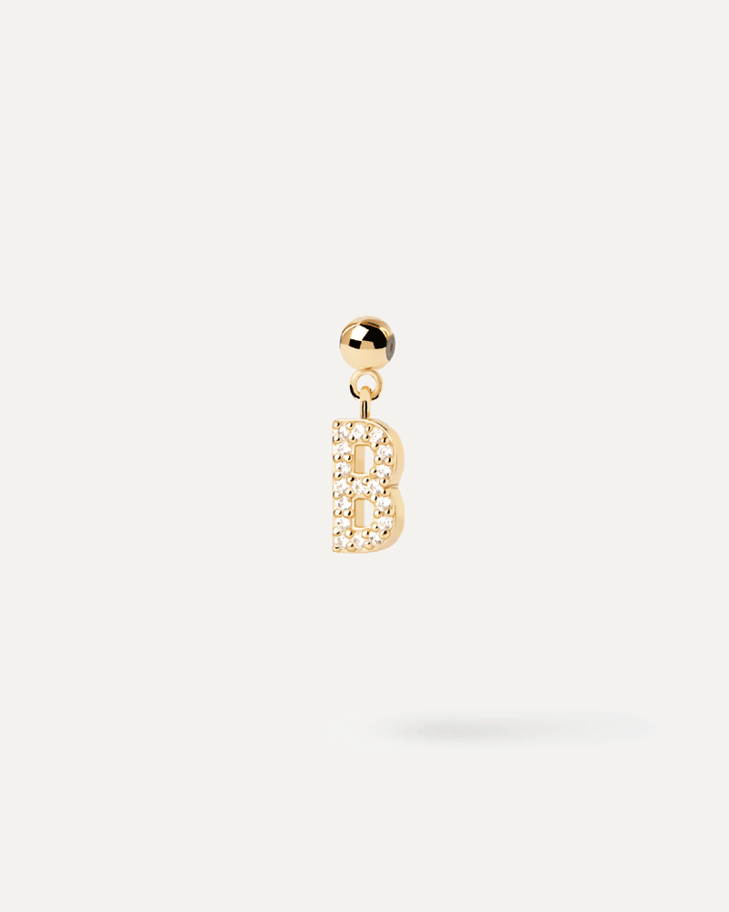 Charm Letra B - 
  
    Plata de Ley / Baño de Oro 18K
  
