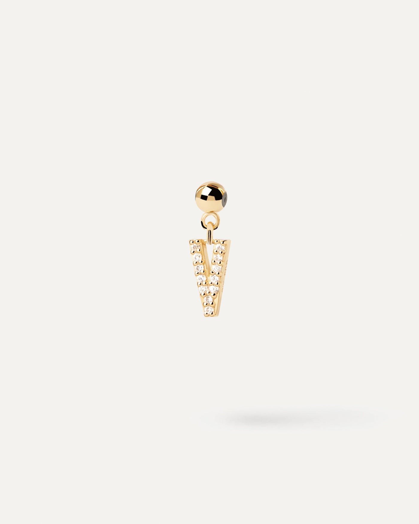 Small initial charm set with white zirconia for necklace or bracelet